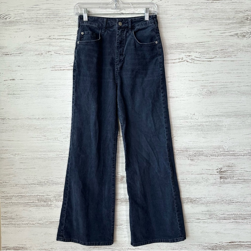Pilcro Wide Leg Pants - Dark Blue
